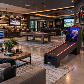 9-Foot Roll and Score Arcade Game Table with Automatic Ball Return