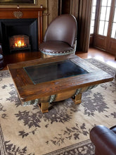 Load image into Gallery viewer, Whiskey &amp; Wine Barrel Coffee Table — Glass Top, Hidden Storage