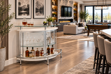 Load image into Gallery viewer, Amarillo Freestanding Glass Top Home Bar Wine Cabinet White