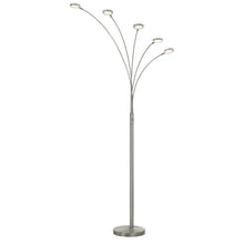 Load image into Gallery viewer, Cal Lighting Cremona 5-Light Integrated LED Arc Floor Lamp - Brushed Steel