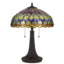 Load image into Gallery viewer, Cal Lighting Tiffany Multicolor Art Glass Table Lamp - Dark Bronze
