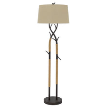 Load image into Gallery viewer, Cal Lighting Pecos Tree Branch Floor Lamp with Linen Shade - Black Iron