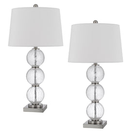 Cal Lighting Crosset Crackle Glass Table Lamps - Set of 2