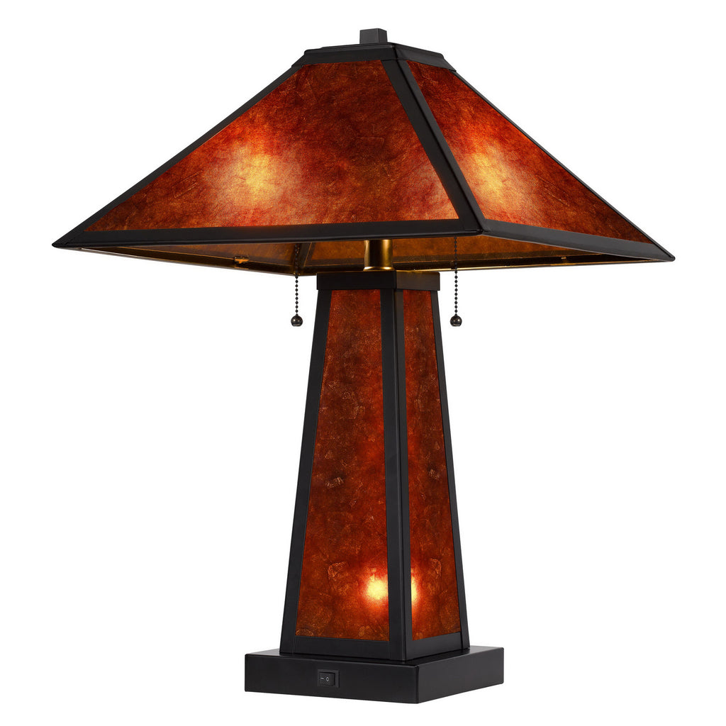 Cal Lighting Nogales Mission Style Mica Table Lamp with Night Light