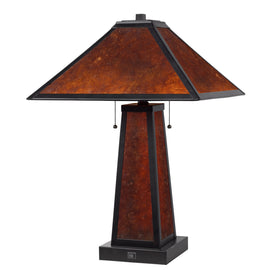 Cal Lighting Nogales Mission Style Mica Table Lamp with Night Light