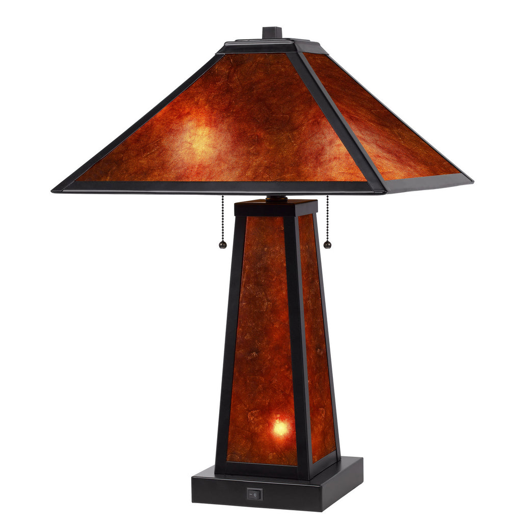 Cal Lighting Nogales Mission Style Mica Table Lamp with Night Light