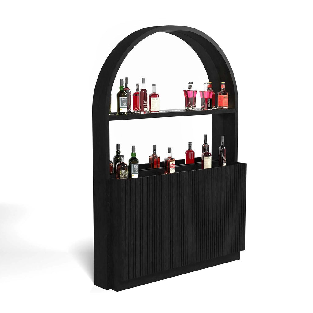 60-Inch Solid Wood Back Bar with LED Lighting