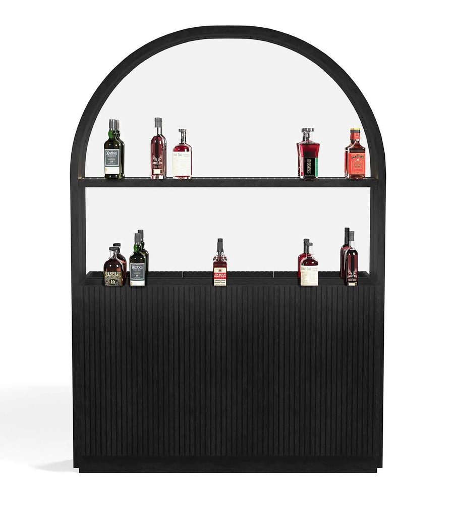 60-Inch Solid Wood Back Bar with LED Lighting