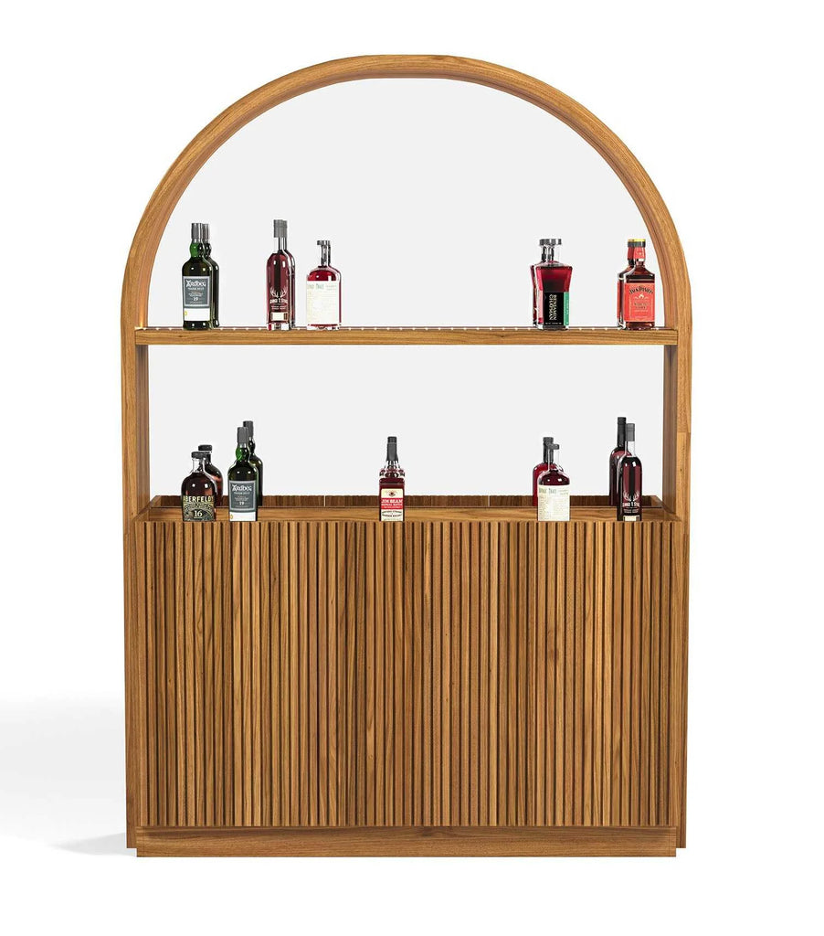 60-Inch Solid Wood Back Bar with LED Lighting