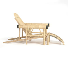 Load image into Gallery viewer, Bamboo Tiki Reclining Lounge Chair With Footrest – Natural Bamboo