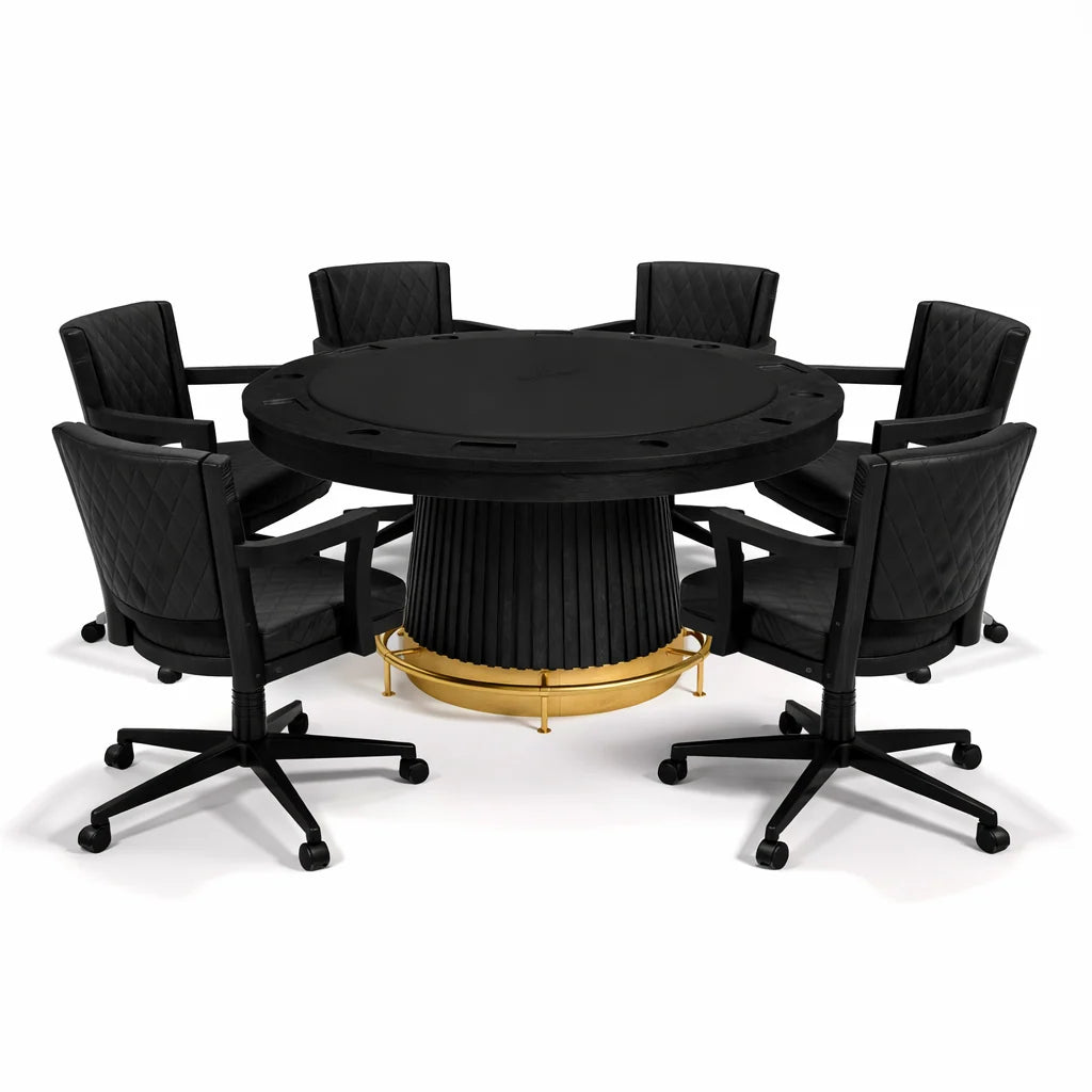 Prohibition Luxury Swivel Poker & Dining Chair – Walnut or Matte Black