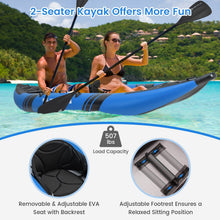 Load image into Gallery viewer, Inflatable 2-person Kayak Set with Aluminium Oars and Repair Kit