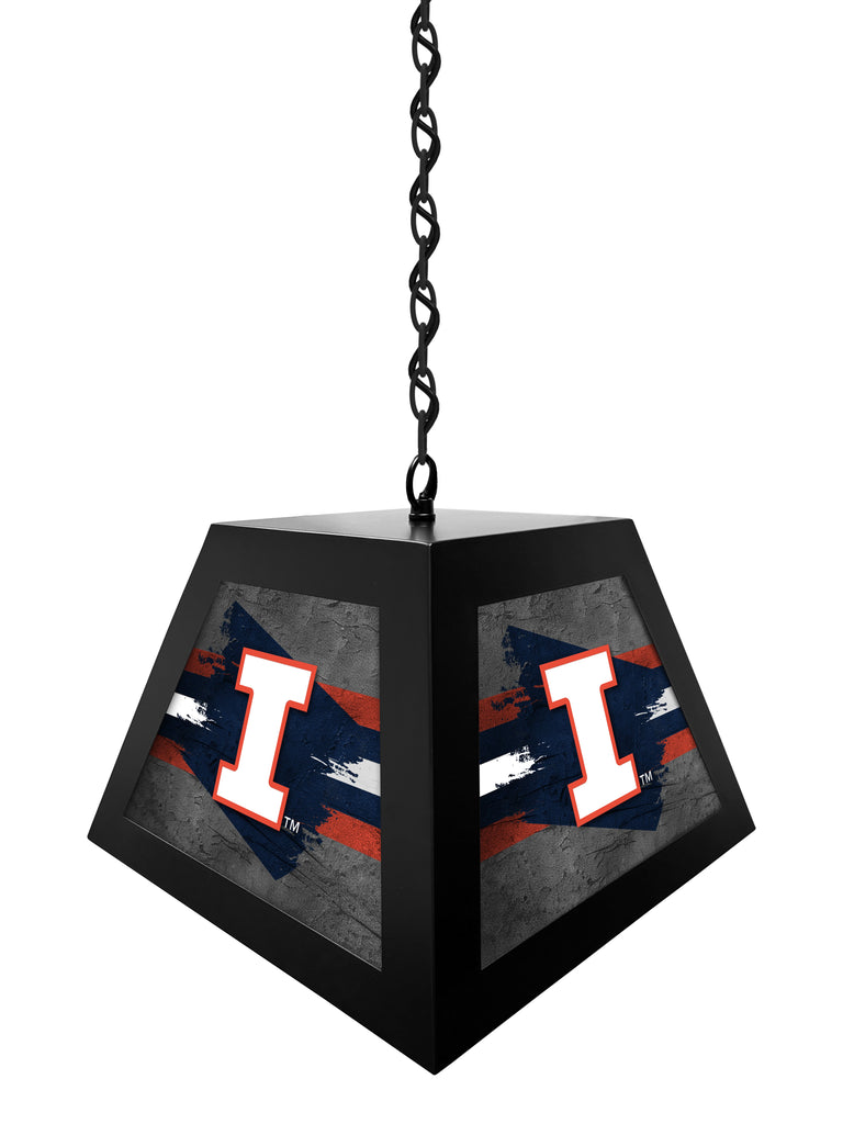 University of Illinois Fighting Illini NCAA Backlit Pendant Box Light – Black