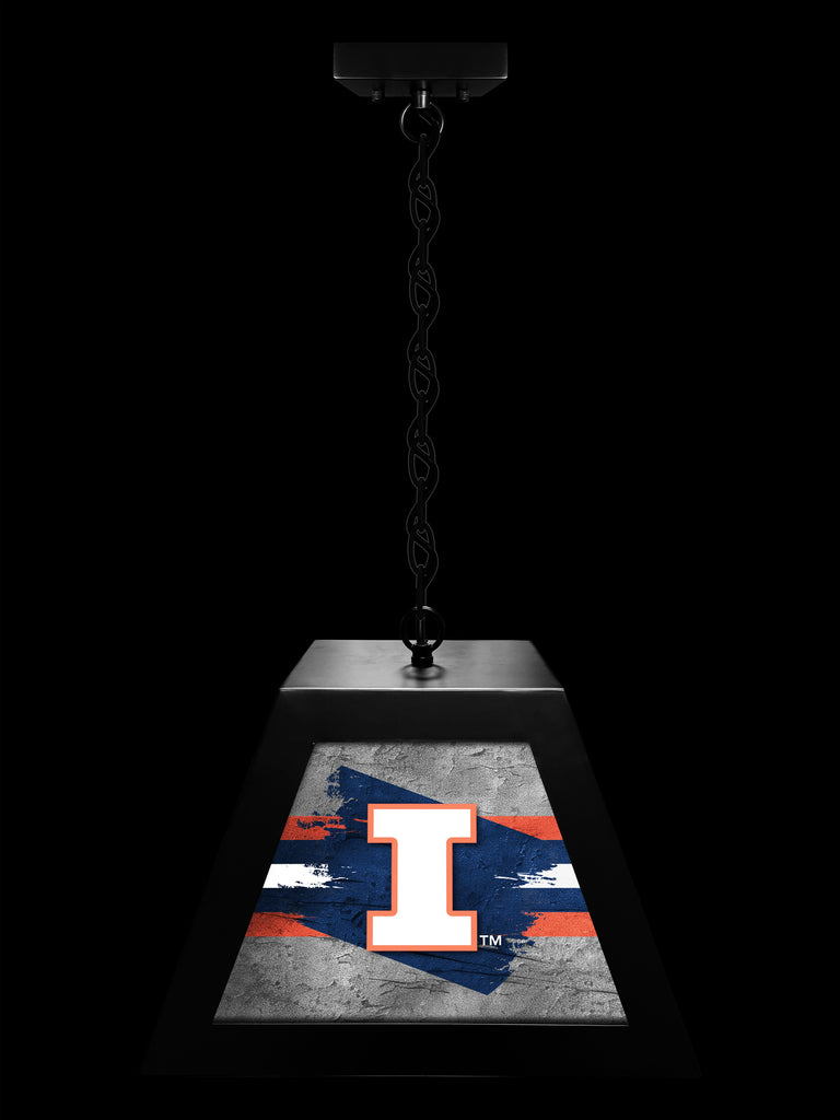 University of Illinois Fighting Illini NCAA Backlit Pendant Box Light – Black