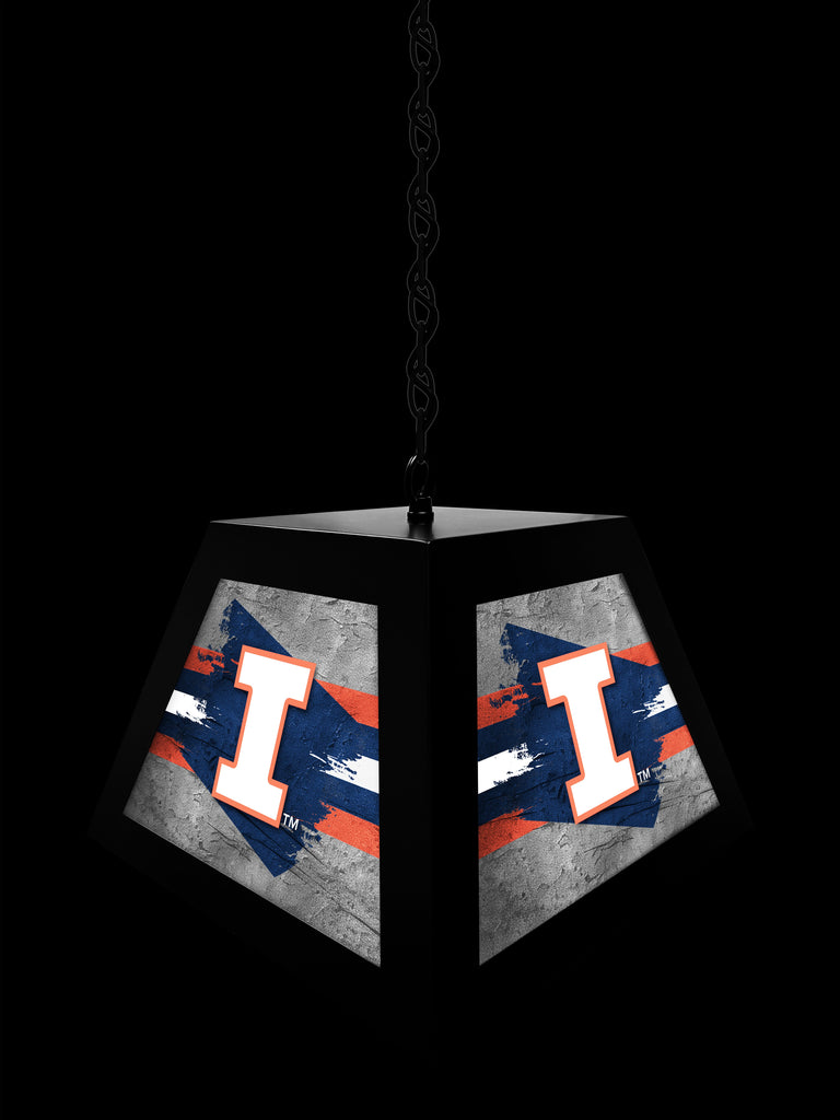 University of Illinois Fighting Illini NCAA Backlit Pendant Box Light – Black