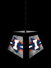 Load image into Gallery viewer, University of Illinois Fighting Illini NCAA Backlit Pendant Box Light – Black