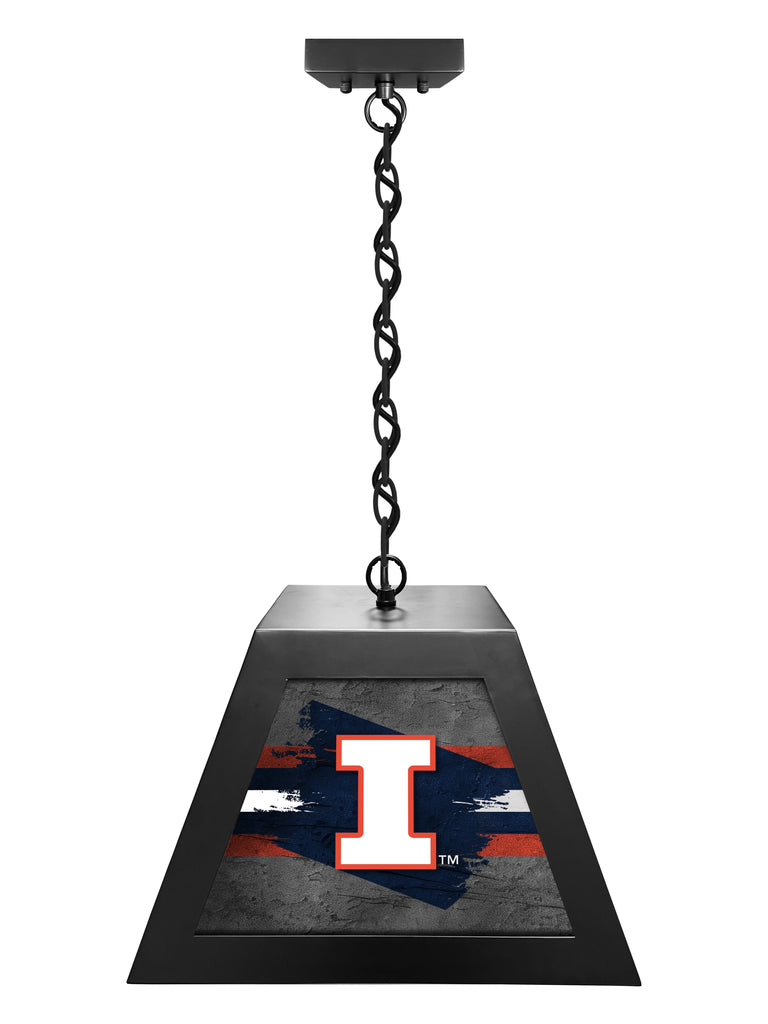 University of Illinois Fighting Illini NCAA Backlit Pendant Box Light – Black