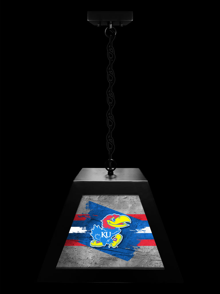 University of Kansas Jayhawks NCAA Backlit Pendant Box Light – Black