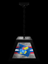 Load image into Gallery viewer, University of Kansas Jayhawks NCAA Backlit Pendant Box Light – Black