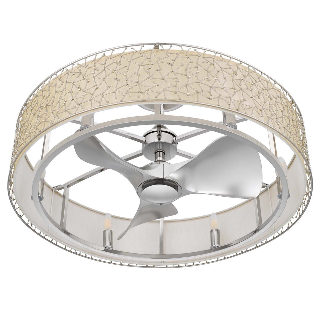 Cal Lighting Breezy Meadow 6-Light Dimmable Ceiling Fan - Brushed Steel