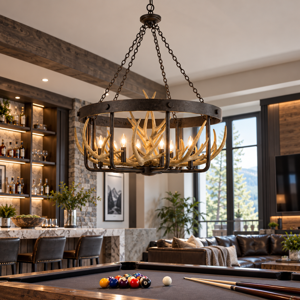 Cal Lighting Angelo 8-Light Antler Chandelier