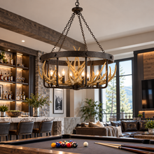 Load image into Gallery viewer, Cal Lighting Angelo 8-Light Antler Chandelier