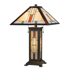 Load image into Gallery viewer, Cal Lighting Tiffany Stained Glass Table Lamp with Night Light