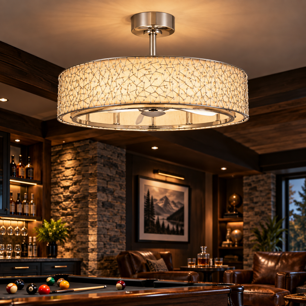 Cal Lighting Breezy Meadow 6-Light Dimmable Ceiling Fan - Brushed Steel