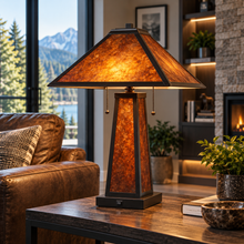 Load image into Gallery viewer, Cal Lighting Nogales Mission Style Mica Table Lamp with Night Light