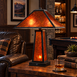 Cal Lighting Nogales Mission Style Mica Table Lamp with Night Light