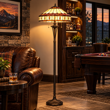 Load image into Gallery viewer, Cal Lighting Tiffany Art Glass Floor Lamp - Antique Bronze