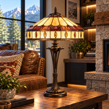 Load image into Gallery viewer, Cal Lighting Tiffany Art Glass Table Lamp - Black