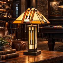 Load image into Gallery viewer, Cal Lighting Tiffany Art Glass Table Lamp with Night Light - Dark Bronze