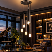 Load image into Gallery viewer, Cal Lighting Troy 5-Light Integrated LED Pendant - Gun Metal