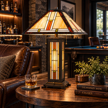 Load image into Gallery viewer, Cal Lighting Tiffany Stained Glass Table Lamp with Night Light