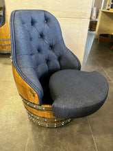 Load image into Gallery viewer, Luxury Whiskey &amp; Wine Barrel Captain Chair — Memory Foam, Brown Upholstery (October Pre-Order)