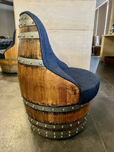 Load image into Gallery viewer, Luxury Whiskey &amp; Wine Barrel Captain Chair Corner Set — Two Chairs &amp; Corner Table (October Pre-Order)