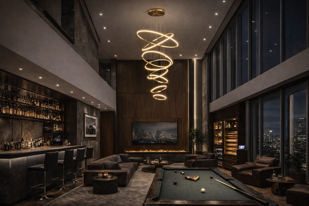 Joesee Modern Multi-Ring LED Pendant Light – Dimmable