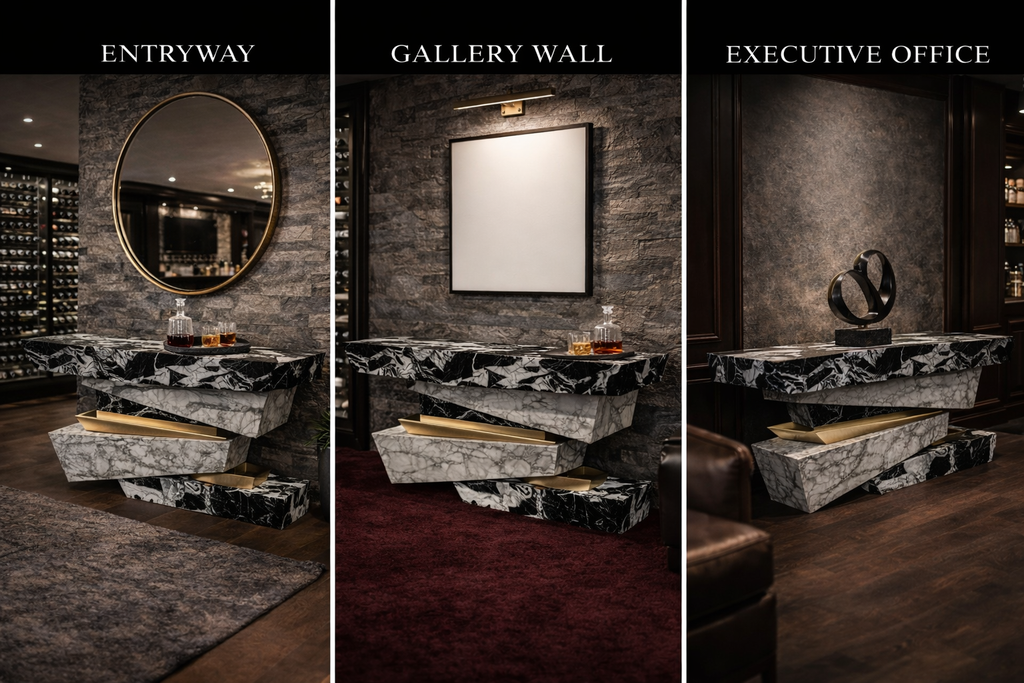 Cubix Marble Console Table