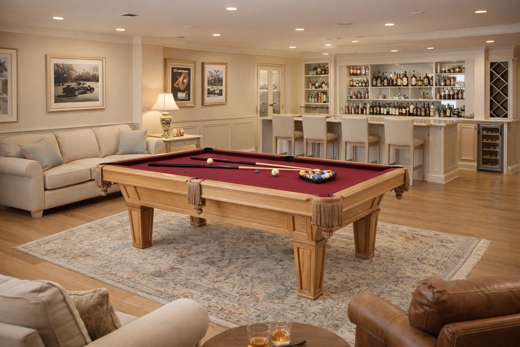 7-Foot Burgundy Pool Table – Parlor Edition