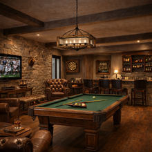 Load image into Gallery viewer, Square 6-Light Dark Bronze Chandelier for Mancave