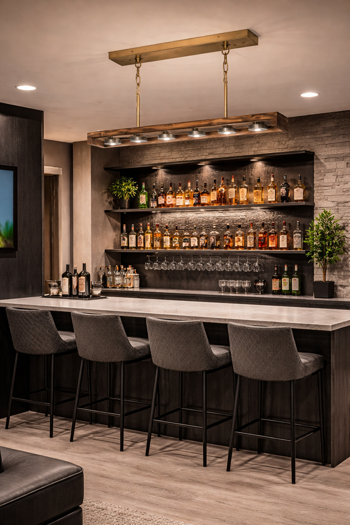 Kelso 6-Light LED Island Chandelier for Bar & Pool Table