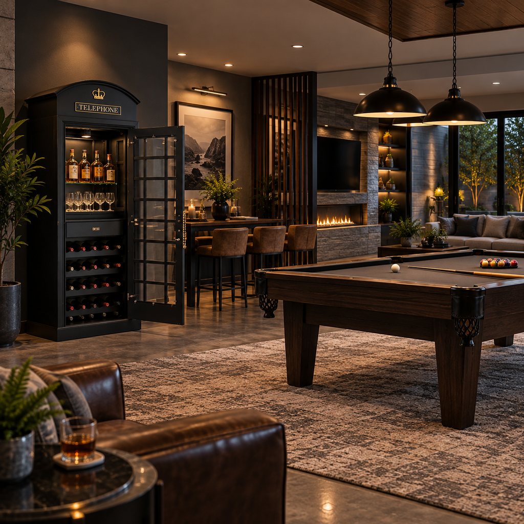 English Telephone Booth Luxury Bar Cabinet