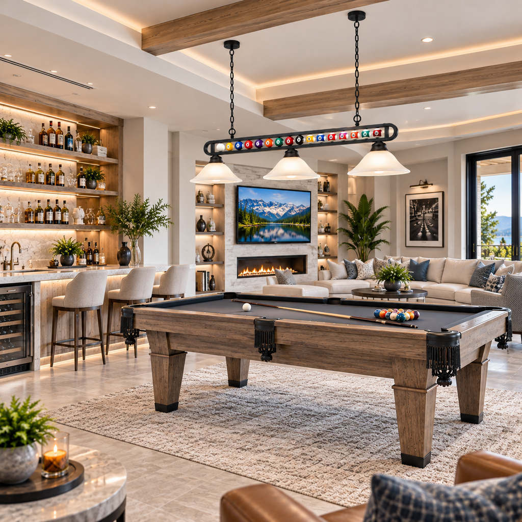 Billiard Balls 3-Light Pool Table Fixture