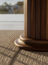 Load image into Gallery viewer, Round Dining Table with Solid Wood Drum Pedestal Base