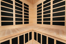 Load image into Gallery viewer, Blisspod | Vienna | Corner Spacious Far Infrared Sauna | Canadian Hemlock Wood | Ultra Low EMF | 12 Heaters | 4-5 Persons