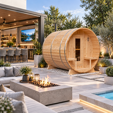 Load image into Gallery viewer, Dundalk Leisurecraft Canadian Timber Serenity 4-Person Barrel Sauna