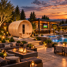 Load image into Gallery viewer, Dundalk Leisurecraft Canadian Timber Serenity 4-Person Barrel Sauna