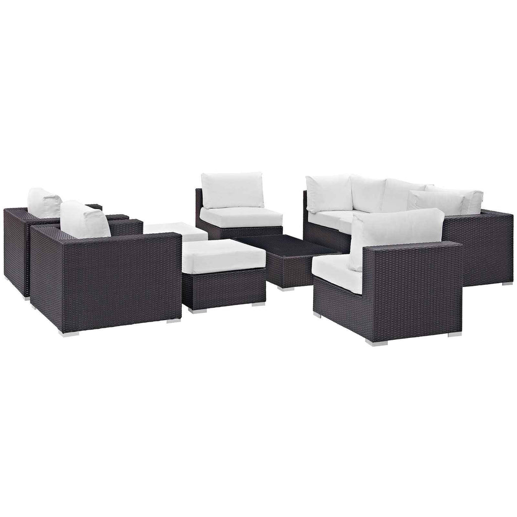 Modway 10-Piece Outdoor Sectional – Luxury Patio Lounge Set