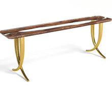 Load image into Gallery viewer, Epoxy Resin Sofa &amp; Console table made of Walnut wood | Ivory Collection